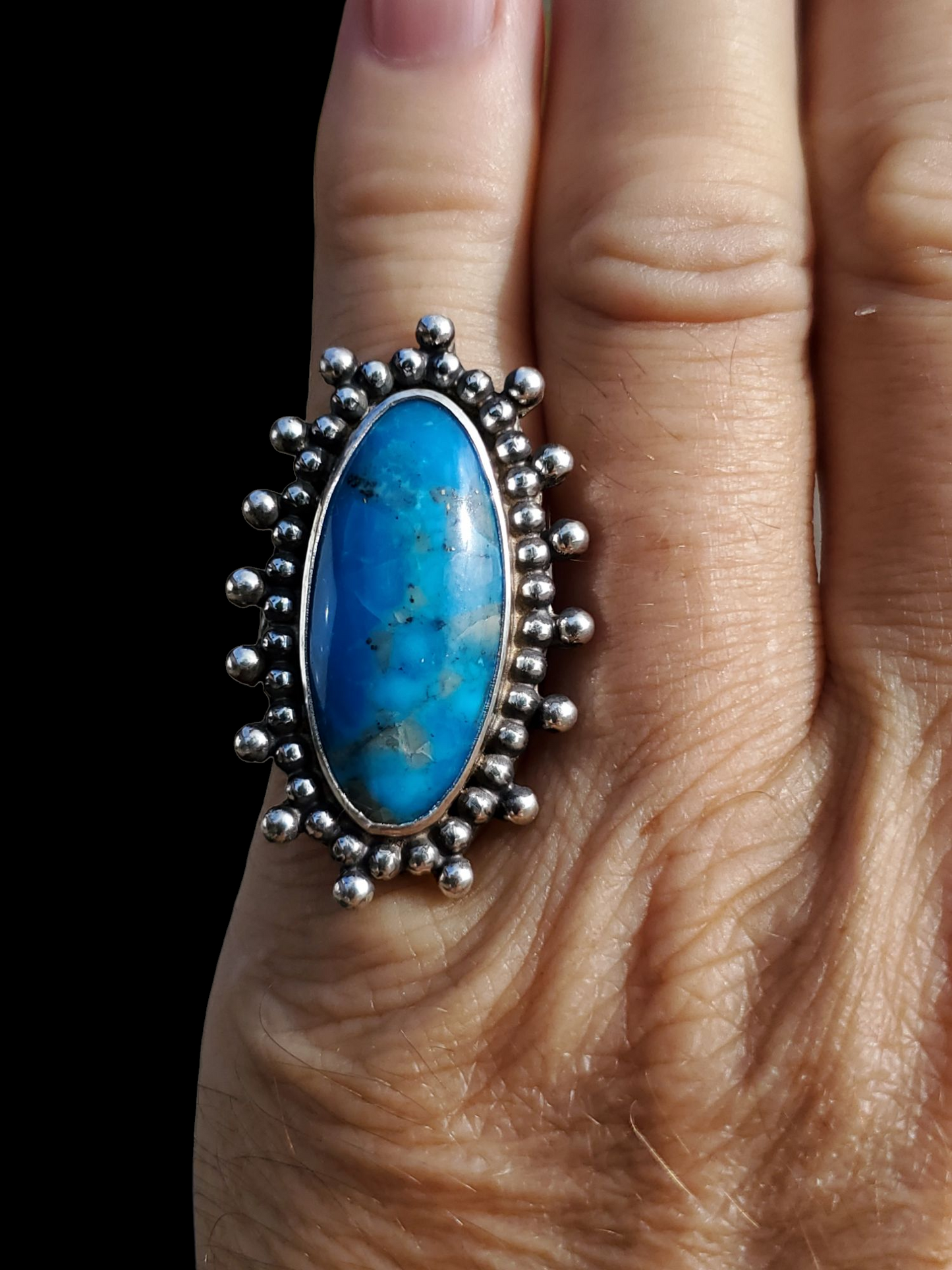 Ithica Peak Mine, Arizona Turquoise Ring, Size 8,  R388