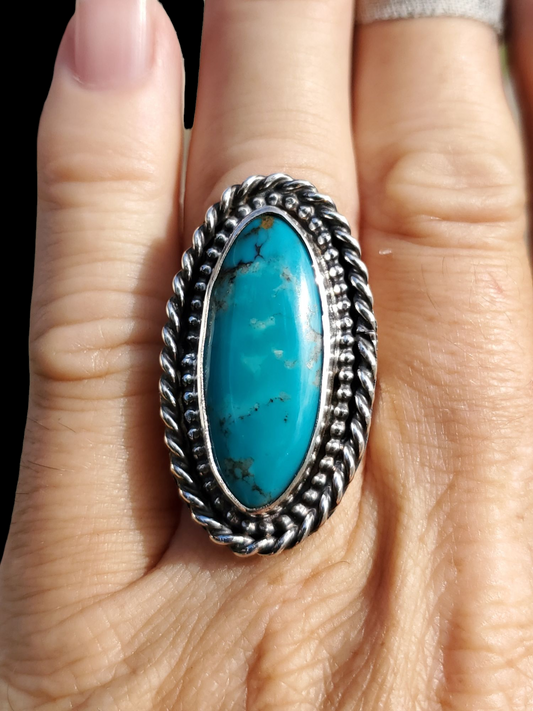 Ithica Peak Mine, Arizona Turquoise Ring, Size 9,  R389
